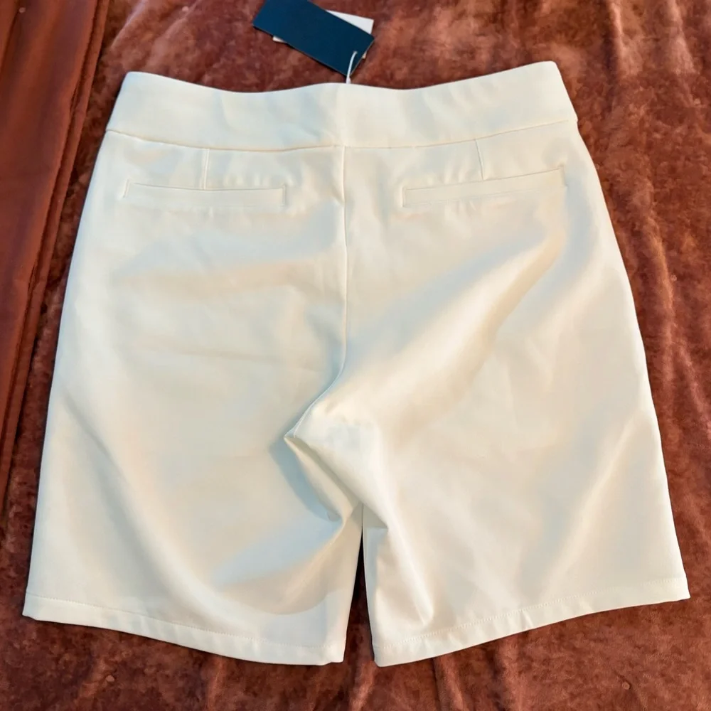 Cutter & Buck Golf Shorts Womens SZ S/P White Black Piping UPF 50+ - Picture 2 of 6